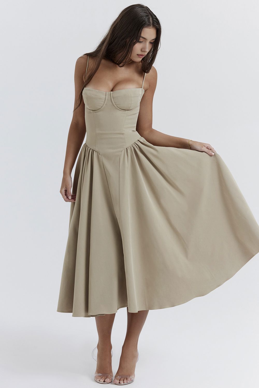 Midi-Kleid Meia Taça – Paris Edition Midi-Kleid Meia Taça – Paris Edition Rosa Chic