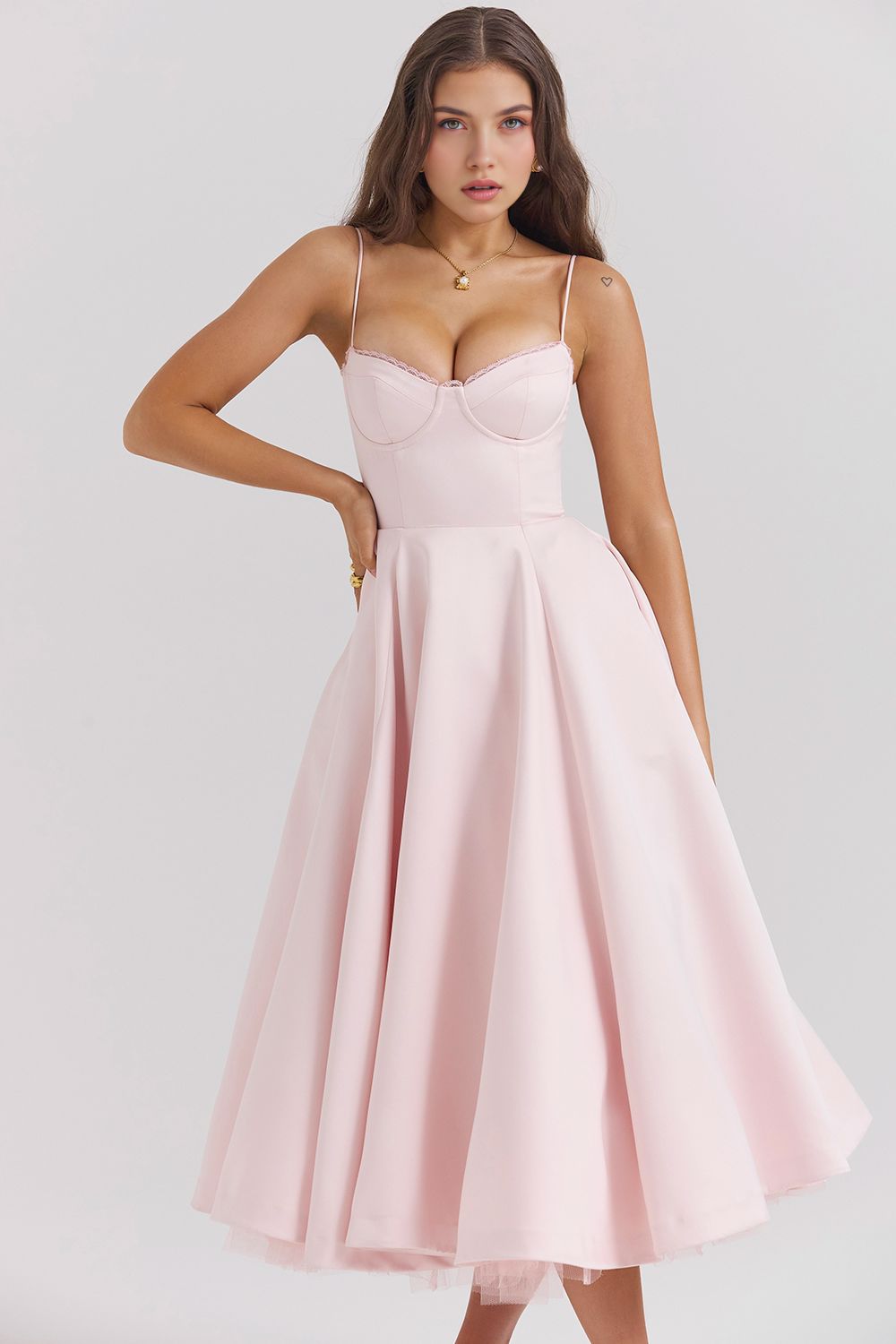 Retro Abendkleid mit Petticoat Retro Abendkleid mit Petticoat Rosa Chic