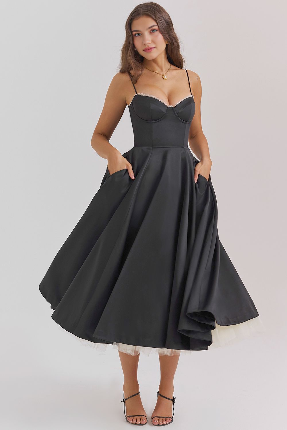 Retro Abendkleid mit Petticoat Retro Abendkleid mit Petticoat Rosa Chic