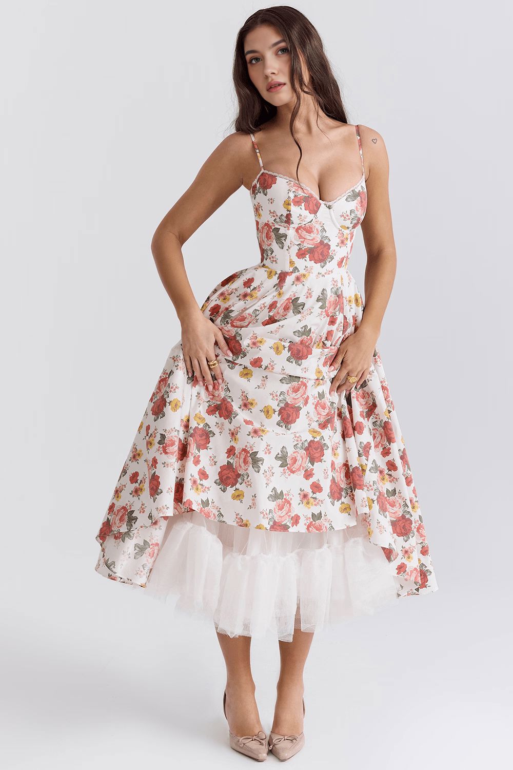Retro Abendkleid mit Petticoat Retro Abendkleid mit Petticoat Rosa Chic