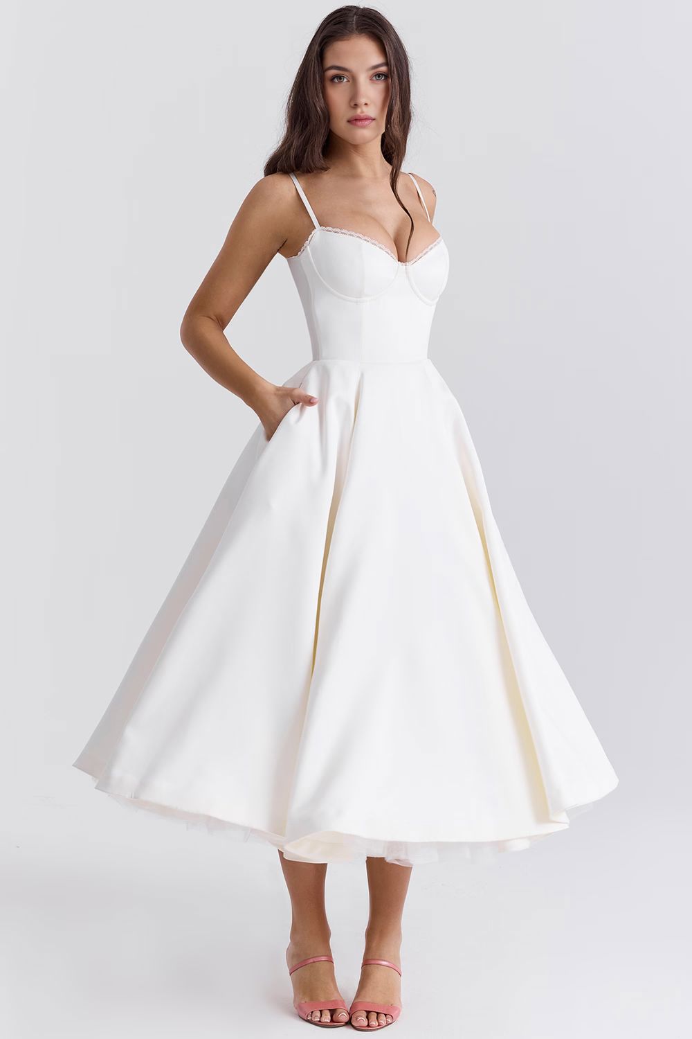 Retro Abendkleid mit Petticoat Retro Abendkleid mit Petticoat Rosa Chic