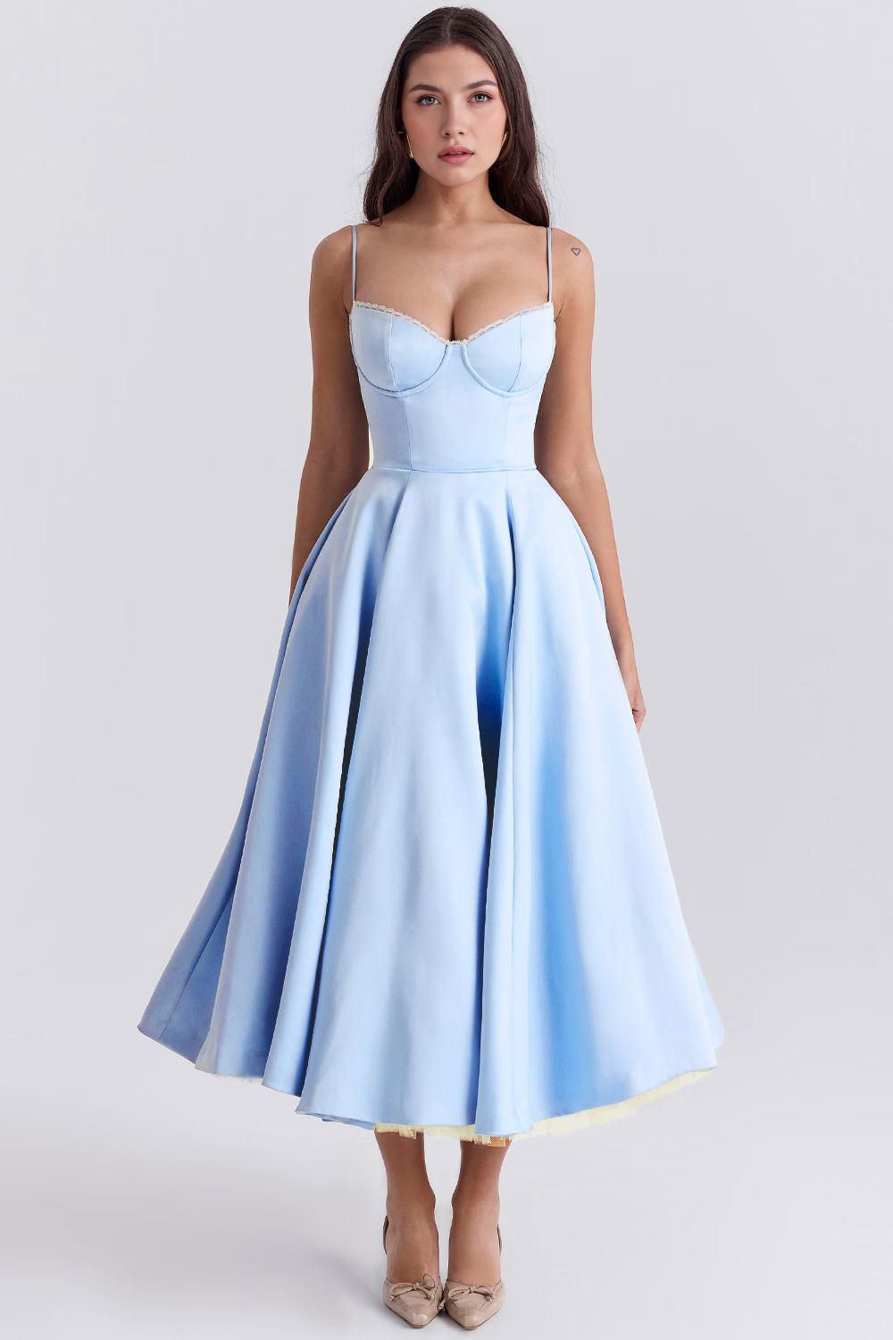 Retro Abendkleid mit Petticoat Retro Abendkleid mit Petticoat Rosa Chic Blau S