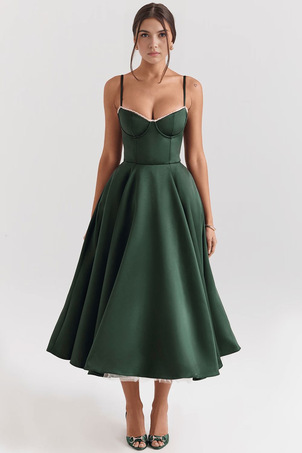 Retro Abendkleid mit Petticoat Retro Abendkleid mit Petticoat Rosa Chic Grün S