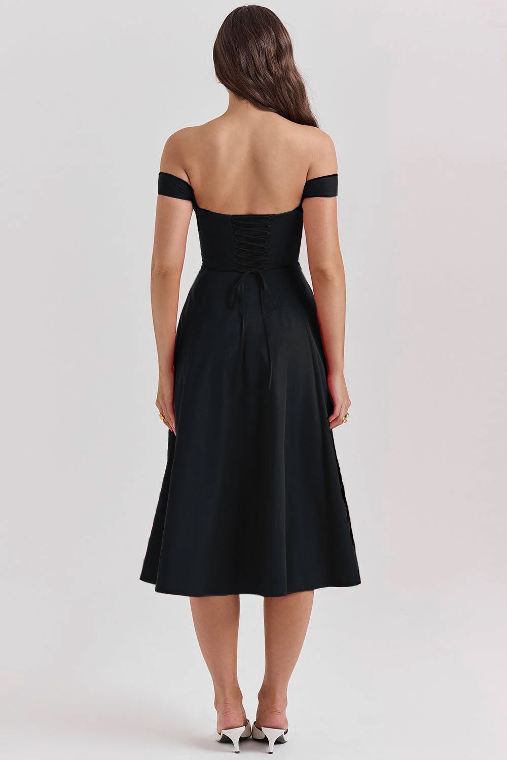 Romantisches Blumen-Midikleid mit Korsett-Design Romantisches Blumen-Midikleid mit Korsett-Design Rosa Chic