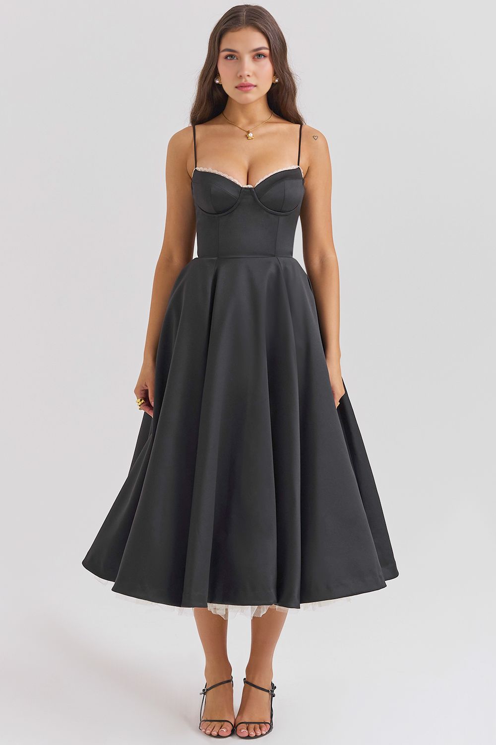 Retro Abendkleid mit Petticoat Retro Abendkleid mit Petticoat Rosa Chic Schwarz S 